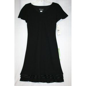 NWT SL Fashions Black Short Sleeve Dress
